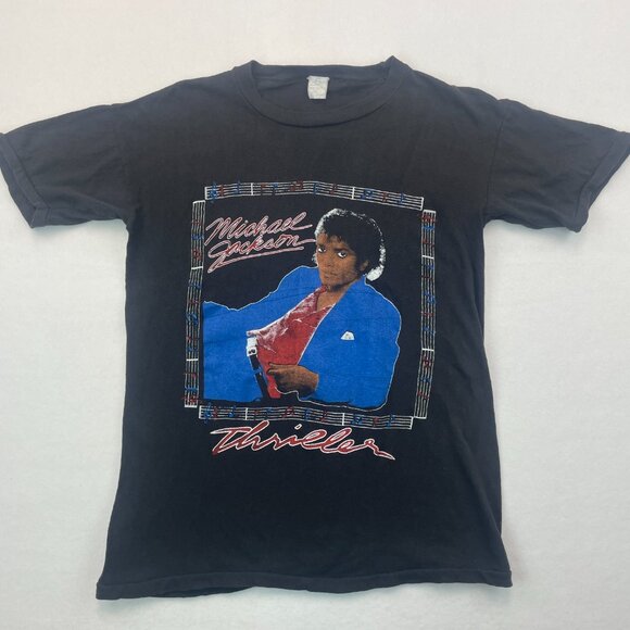 PGL Other - Vintage Michael Jackson T Shirt Large Thriller 80s Music Rap Bootleg Paki Cotton